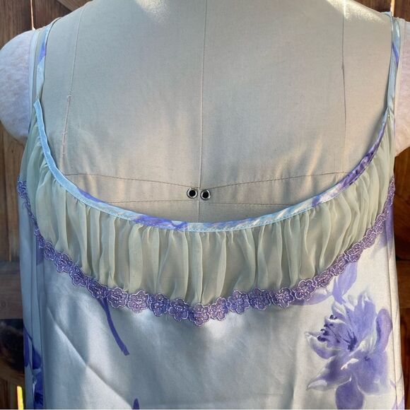 California Dynasty Vintage 2XL Gown mint & periwinkle - Picture 9 of 11